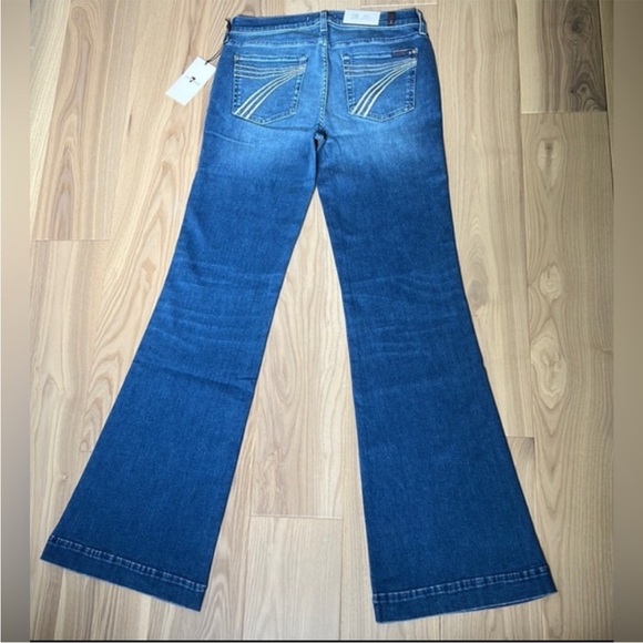 7 For All Mankind Dojo Original Trouser NWT Size 28 7FAMK Silver Stitching - Picture 6 of 11